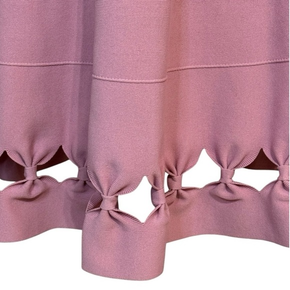 TED BAKER London‎ Dusty Rose Skater Cherina Bow Stretch Knit Dress size 3 8 10 M - Picture 5 of 7